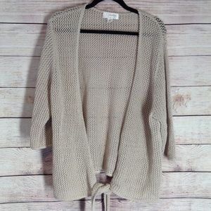 Cj Banks beige cardigan tie front sweater size 2XL